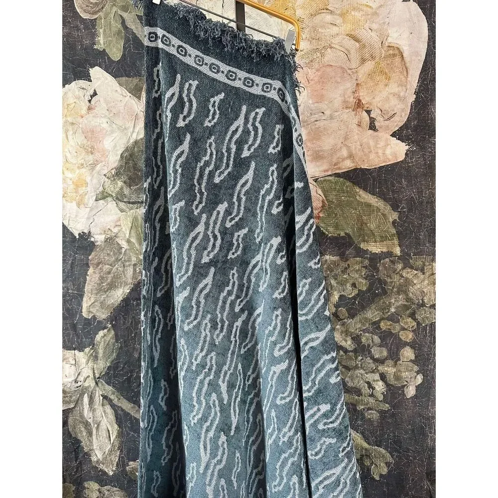 New Anthropologie Jacquard Chenille Roseto Throw Blanket Size 50